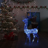 Świąteczny renifer, akrylowy, 140 niebieskich diod LED, 120 cm