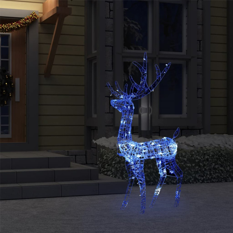Świąteczny renifer, akrylowy, 140 niebieskich diod LED, 120 cm