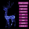Świąteczny renifer, akrylowy, 140 niebieskich diod LED, 120 cm
