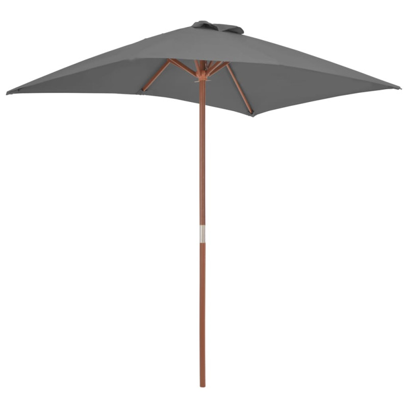 Parasol ogrodowy na drewnianym słupku, 150 x 200 cm, antracyt