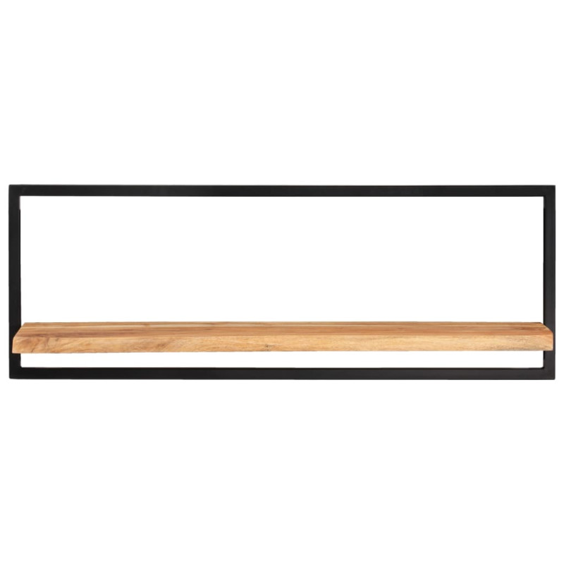 Półki ścienne, 2 szt, 100x24x35 cm, lite drewno akacjowe i stal