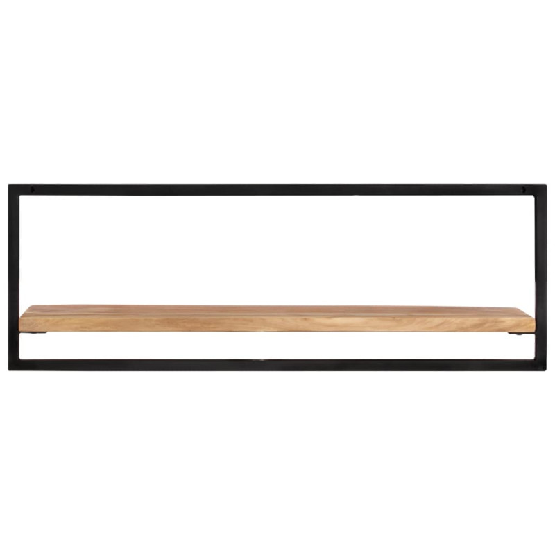 Półki ścienne, 2 szt, 100x24x35 cm, lite drewno akacjowe i stal