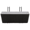 Donice balkonowe, rattan, 50 cm, 2 szt., czarne