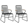 Krzesła ogrodowe, 2 szt., czarne, 58x59x85,5 cm, rattan PVC
