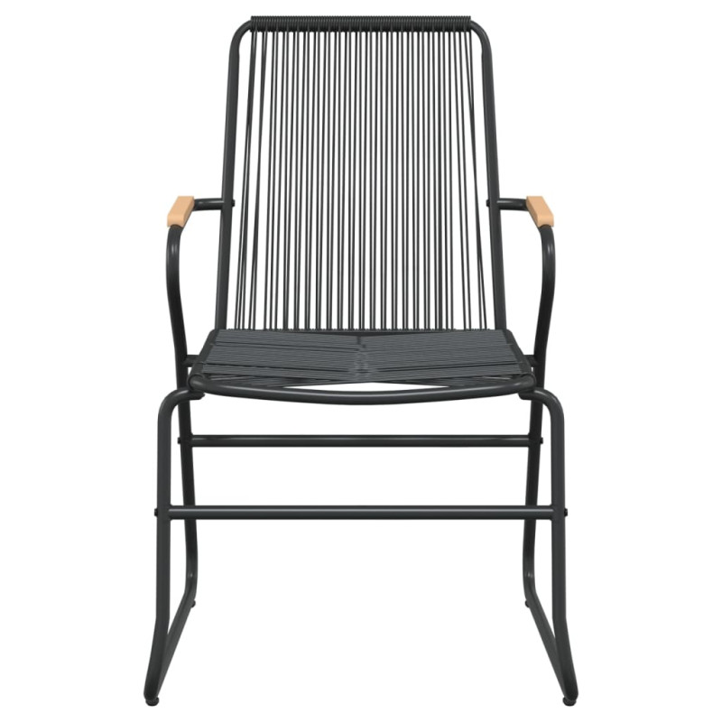 Krzesła ogrodowe, 2 szt., czarne, 58x59x85,5 cm, rattan PVC