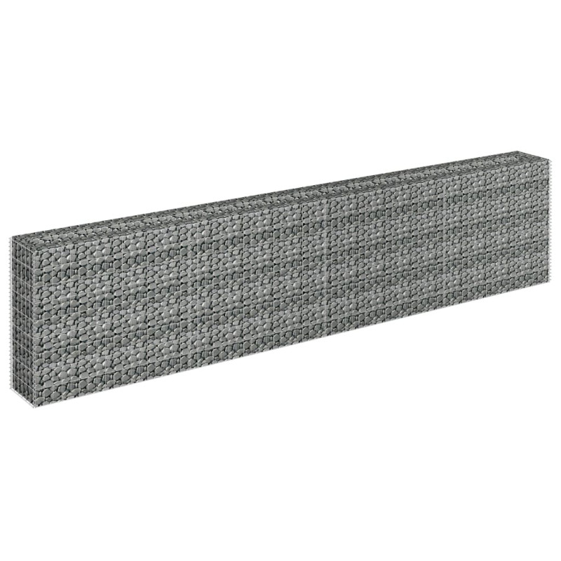 Podwyższona donica gabionowa, galwanizowana stal, 360x30x90 cm
