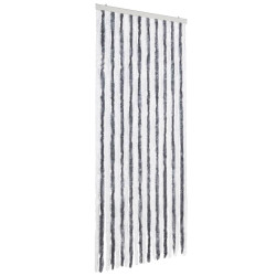 Zasłona przeciwko owadom, szarość i biel, 90x220 cm, szenil