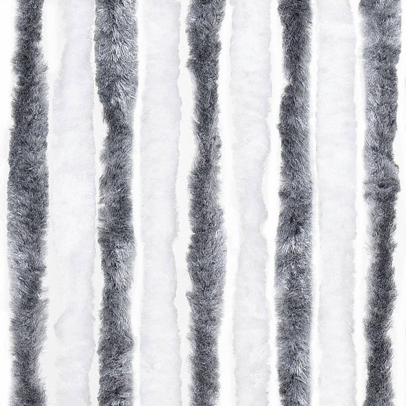Zasłona przeciwko owadom, szarość i biel, 90x220 cm, szenil