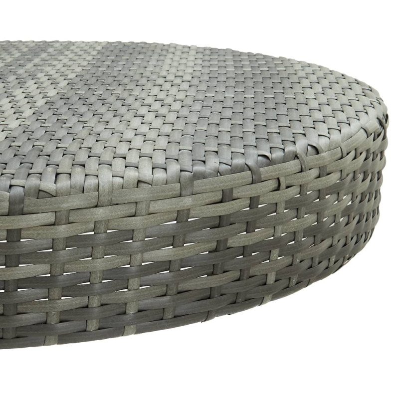 Stolik ogrodowy, szary, 75,5 x 106 cm, polirattan