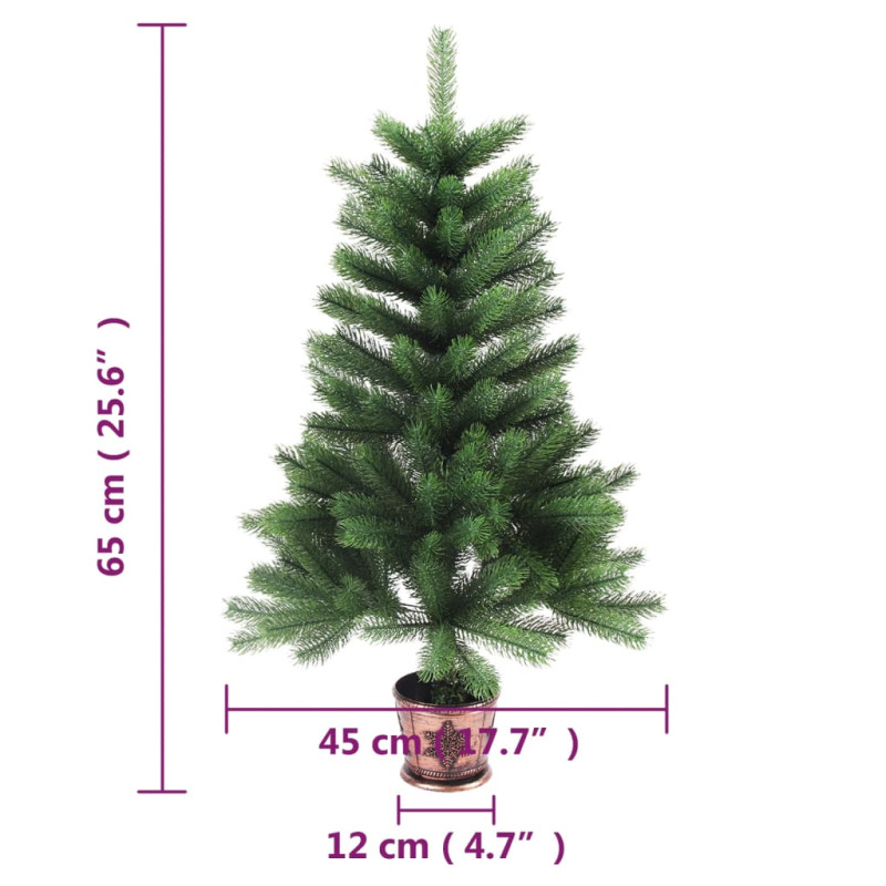 Sztuczna choinka z realistycznymi igłami, 65 cm, zielona