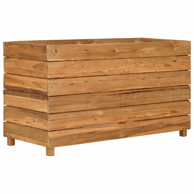 Podwyższona donica 100x40x55 cm drewno tekowe z recyklingu/stal