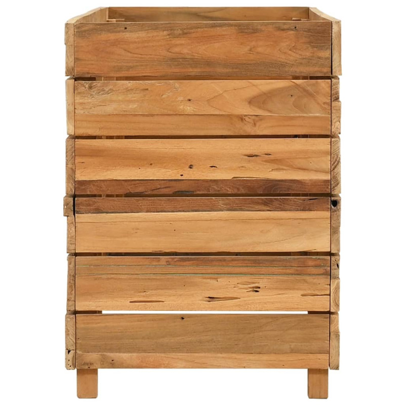 Podwyższona donica 100x40x55 cm drewno tekowe z recyklingu/stal
