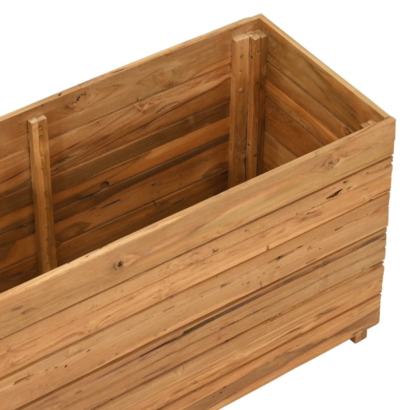 Podwyższona donica 100x40x55 cm drewno tekowe z recyklingu/stal