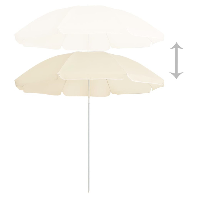 Parasol ogrodowy na stalowym słupku, piaskowy, 180 cm