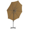 Parasol wiszący ze stalowym słupkiem, 300 cm, taupe