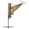 Parasol wiszący ze stalowym słupkiem, 300 cm, taupe