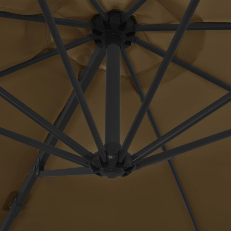 Parasol wiszący ze stalowym słupkiem, 300 cm, taupe