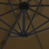 Parasol wiszący ze stalowym słupkiem, 300 cm, taupe