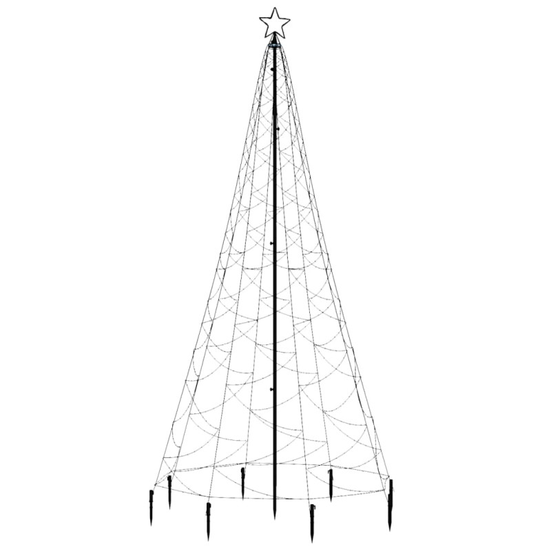 Choinka z metalowym słupkiem, 500 diod LED, niebieska, 3 m