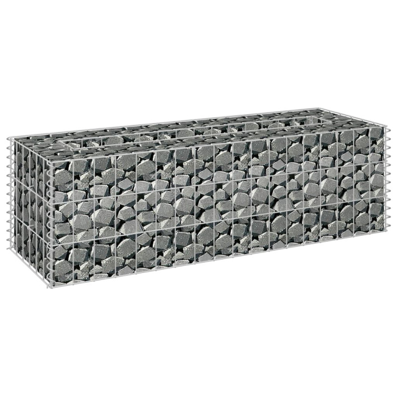 Podwyższona donica gabionowa, galwanizowana stal, 90x30x30 cm