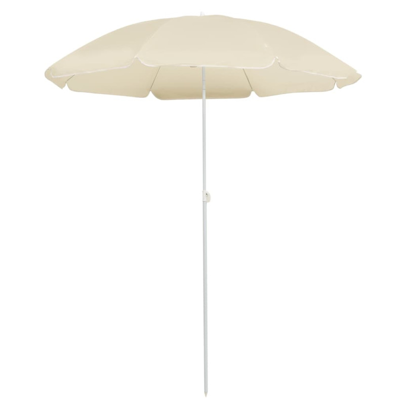 Parasol ogrodowy na stalowym słupku, piaskowy, 180 cm