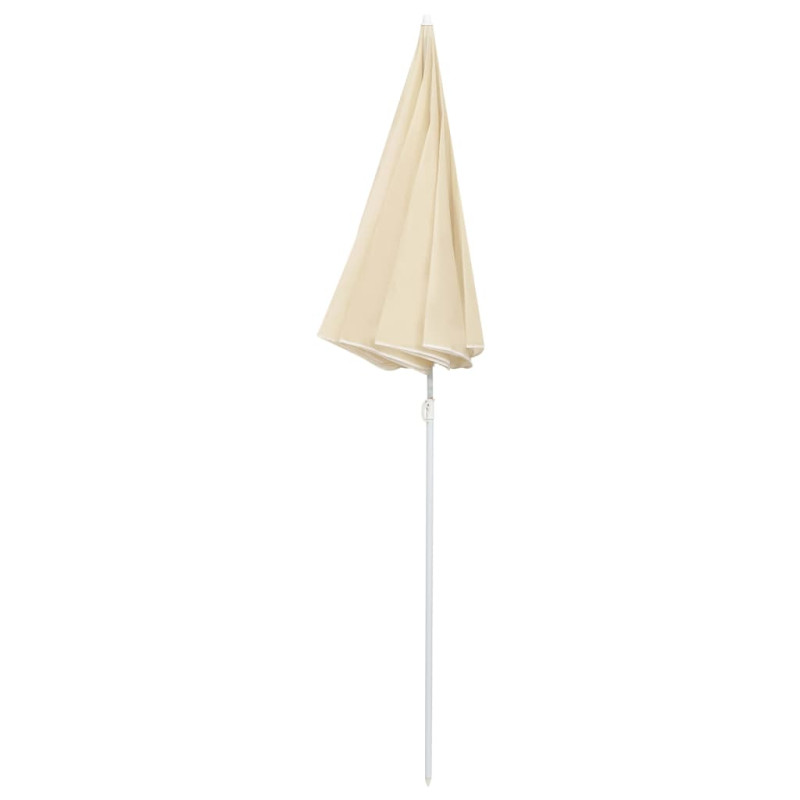 Parasol ogrodowy na stalowym słupku, piaskowy, 180 cm