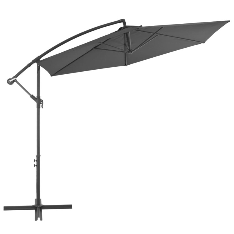 Parasol wiszący z aluminiowym słupkiem, 300 cm, antracytowy