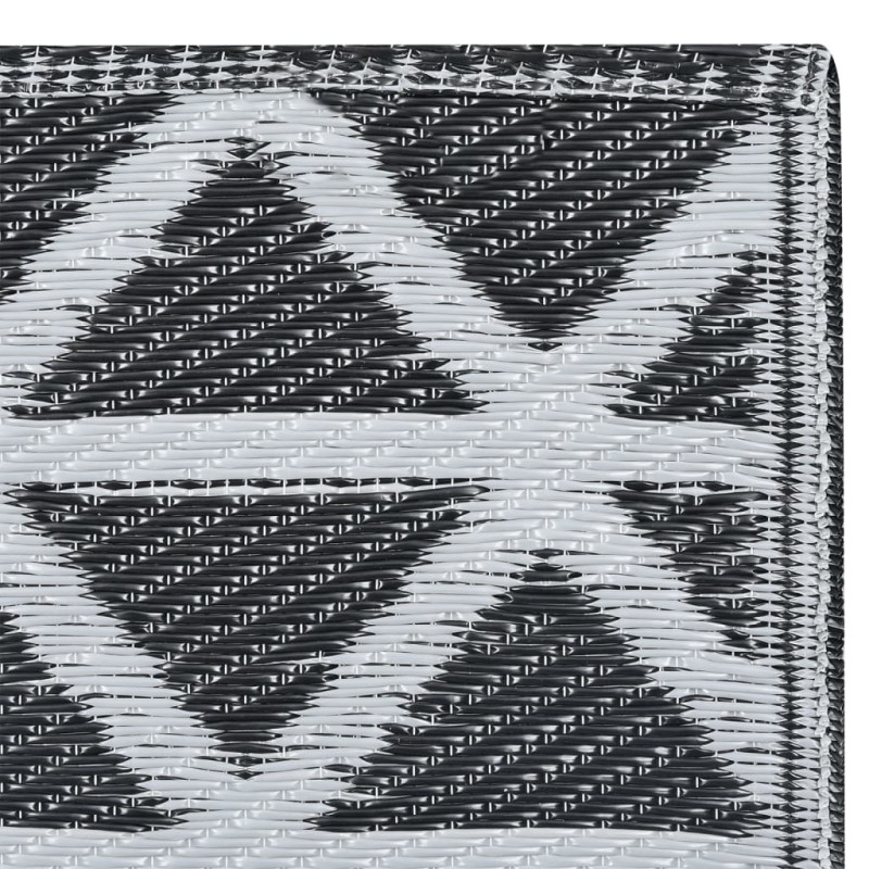 Dywan na zewnątrz, czarny, 190x290 cm, PP