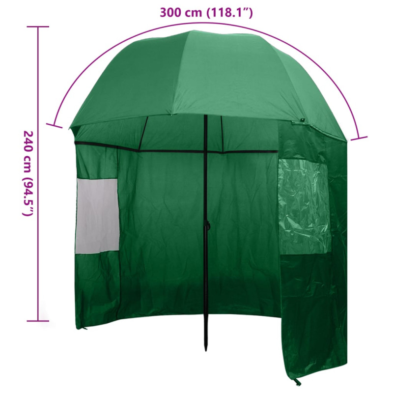Parasol wędkarski / na ryby zielony 300x240 cm