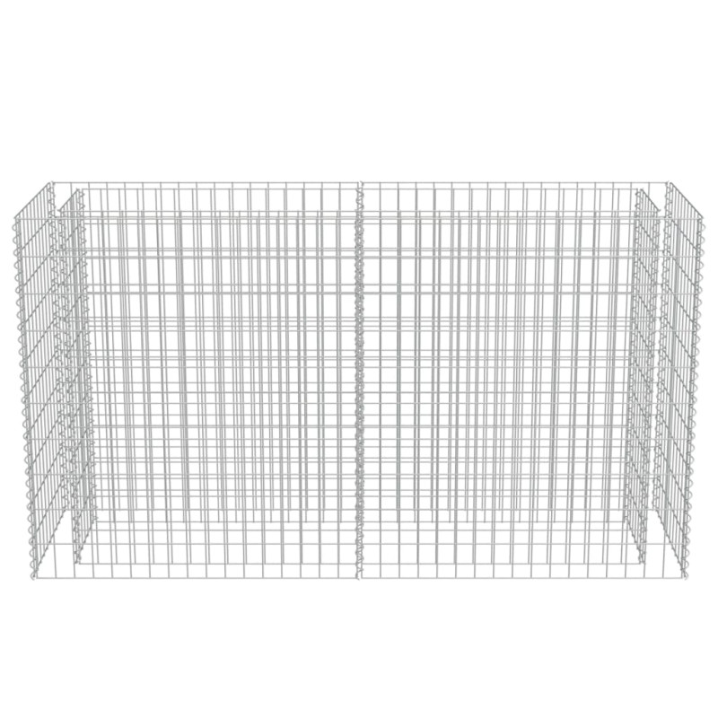 Podwyższona donica gabionowa, galwanizowana stal, 180x50x100 cm