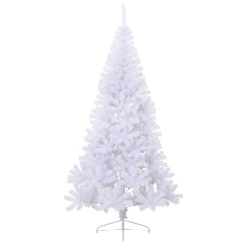 Sztuczna choinka ze stojakiem, połówka, biała, 210 cm, PVC