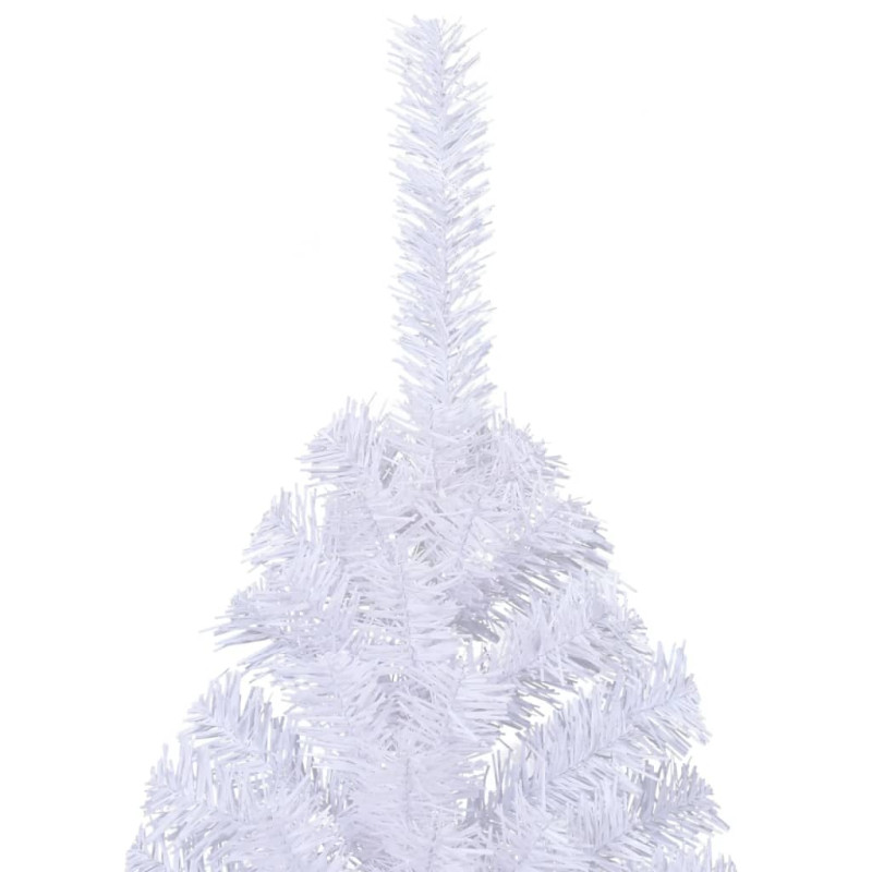 Sztuczna choinka ze stojakiem, połówka, biała, 210 cm, PVC