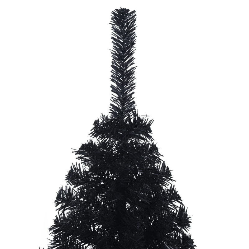 Sztuczna choinka połówka ze stojakiem, czarna, 120 cm, PVC