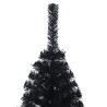 Sztuczna choinka połówka ze stojakiem, czarna, 120 cm, PVC