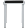 Leżaki ze stolikiem, 2 szt., aluminium, czarne