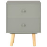 Szafki nocne, 2 szt., szare, 40x30x50 cm, lite drewno sosnowe