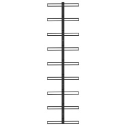 Ścienny uchwyt na 9 butelek wina, czarny, żelazny