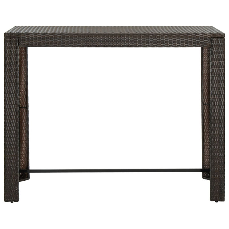 Ogrodowy stolik barowy, brązowy, 140,5x60,5x110,5 cm, rattan PE