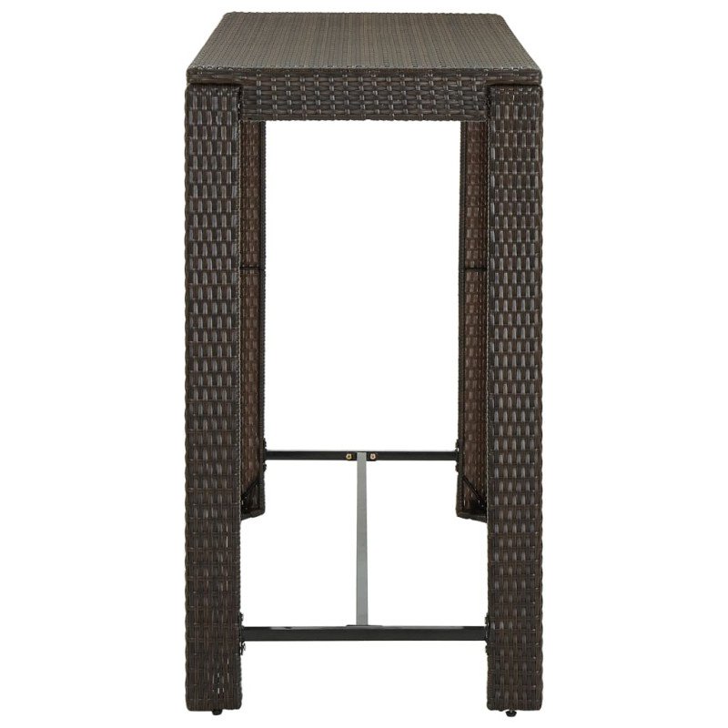 Ogrodowy stolik barowy, brązowy, 140,5x60,5x110,5 cm, rattan PE