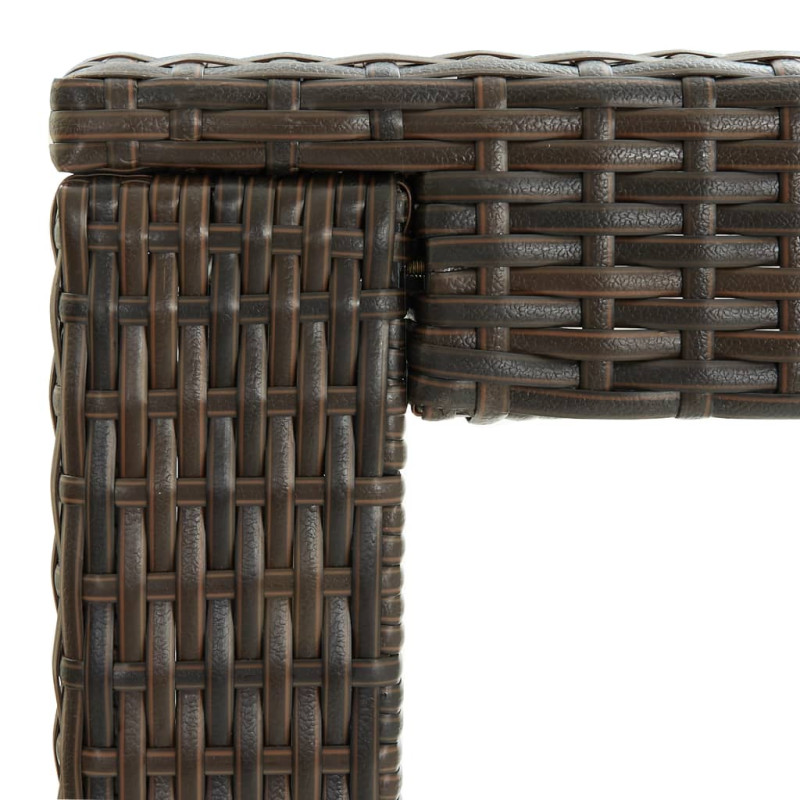 Ogrodowy stolik barowy, brązowy, 140,5x60,5x110,5 cm, rattan PE