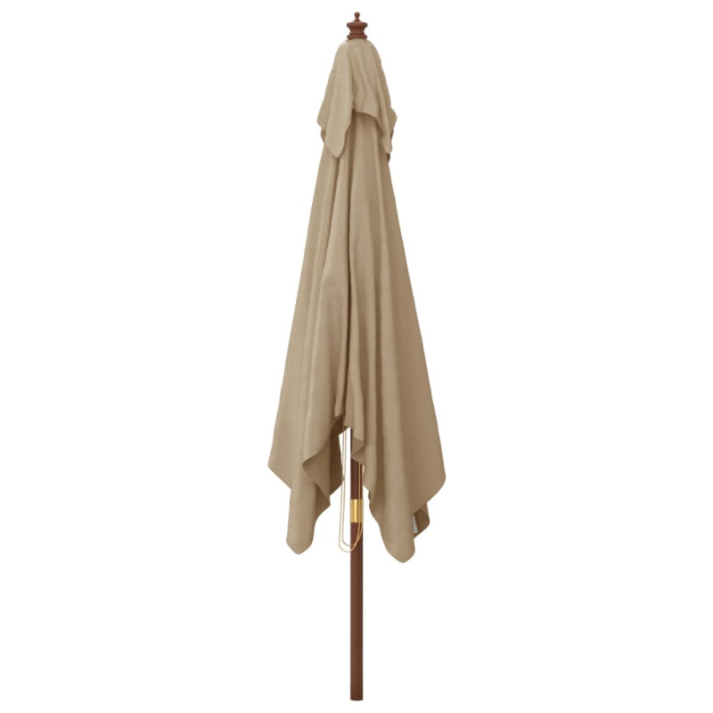 Parasol ogrodowy na drewnianym słupku, taupe, 300x300x273 cm