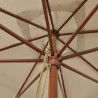 Parasol ogrodowy na drewnianym słupku, taupe, 300x300x273 cm
