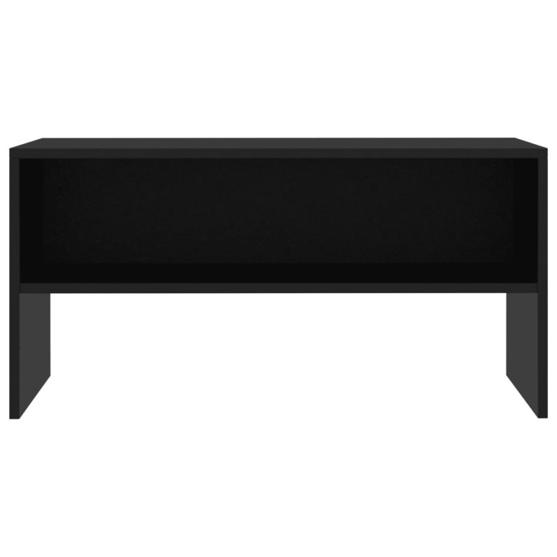 Szafka pod TV, czarna, 80x40x40 cm, materiał drewnopochodny