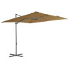 Parasol wiszący ze stalowym słupkiem, 250x250 cm, taupe