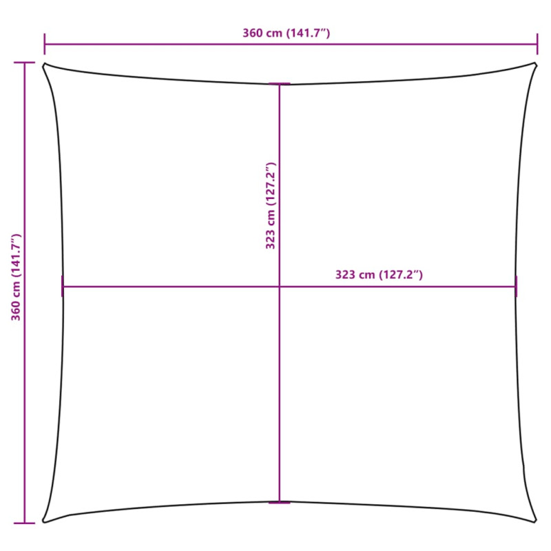 Kwadratowy żagiel ogrodowy z tkaniny oxford, 3,6x3,6 m beżowy