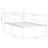 Rama łóżka ze stelażem z listw, biała, metalowa, 100 x 200 cm