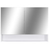 Szafka łazienkowa z lustrem i LED, biała, 80x15x60 cm, MDF