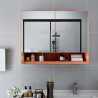 Szafka łazienkowa z lustrem i LED, kolor dębowy 80x15x60 cm MDF