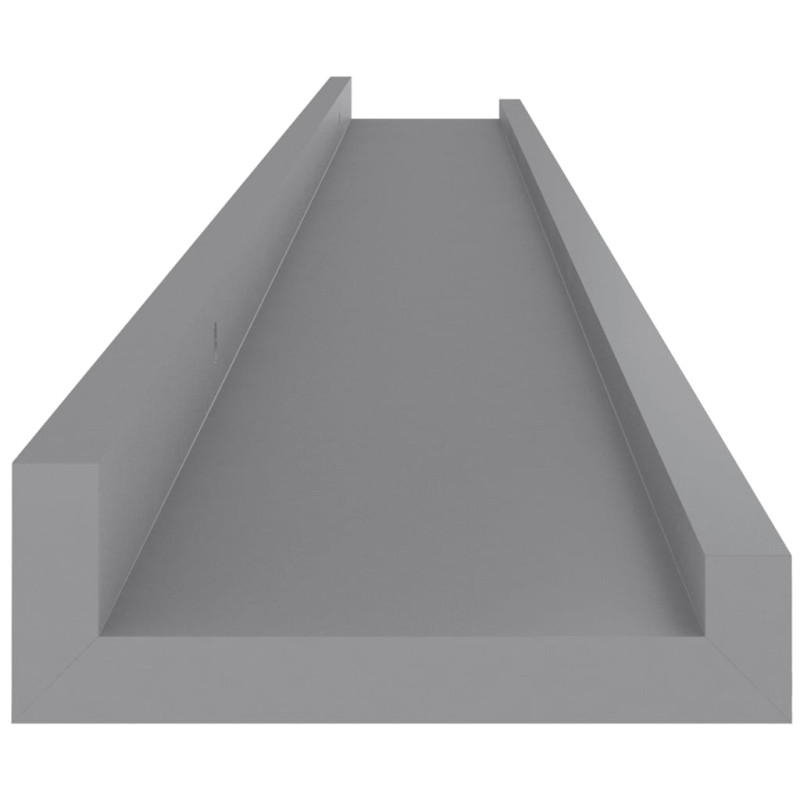 Półki ścienne, 2 szt., szare, 100x9x3 cm