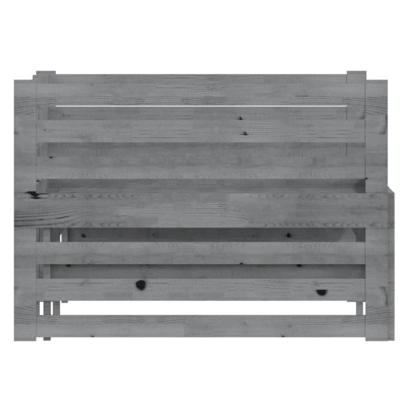 Łóżko wysuwane, lite drewno sosnowe, szare, 2x(90x200) cm